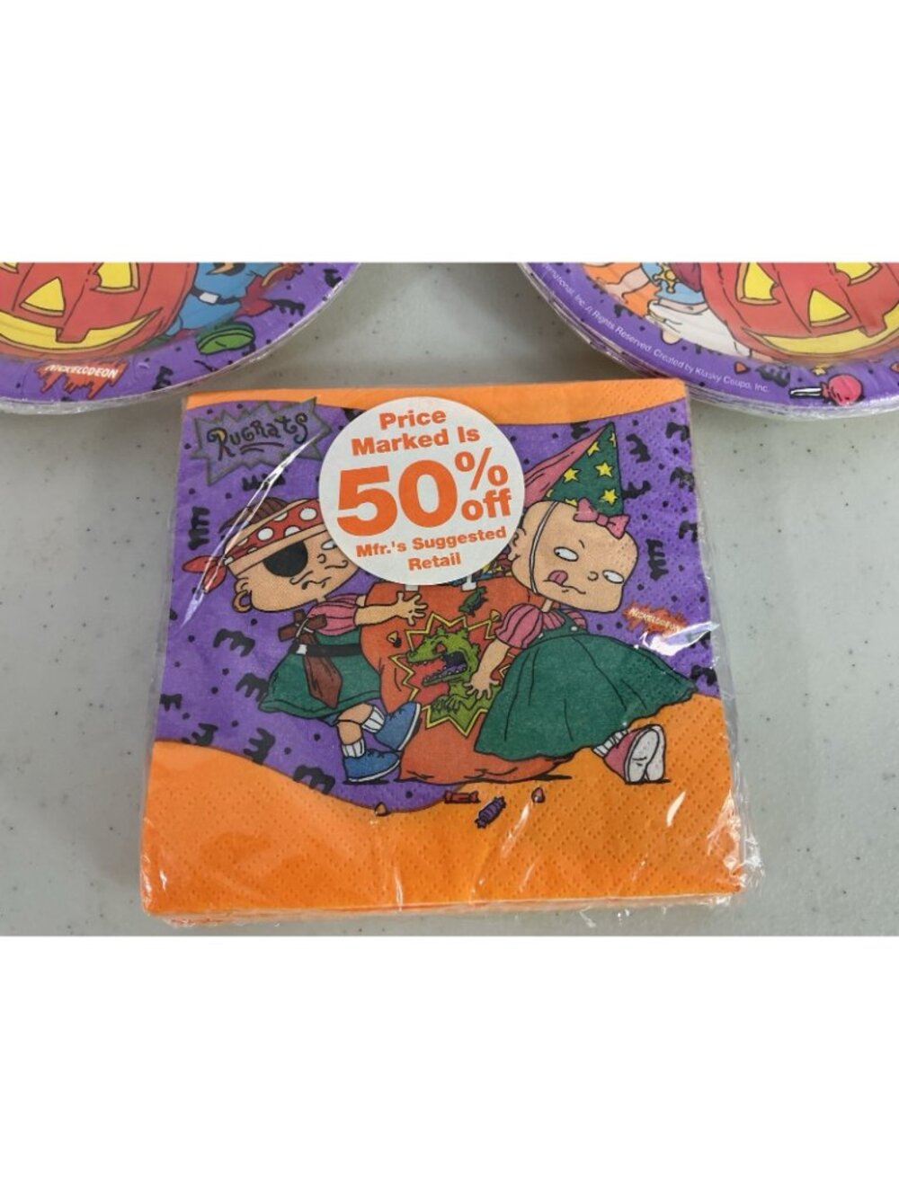 Vintage Rugrats Halloween Paper Plates & Napkins Set New - Picture 2 of 5